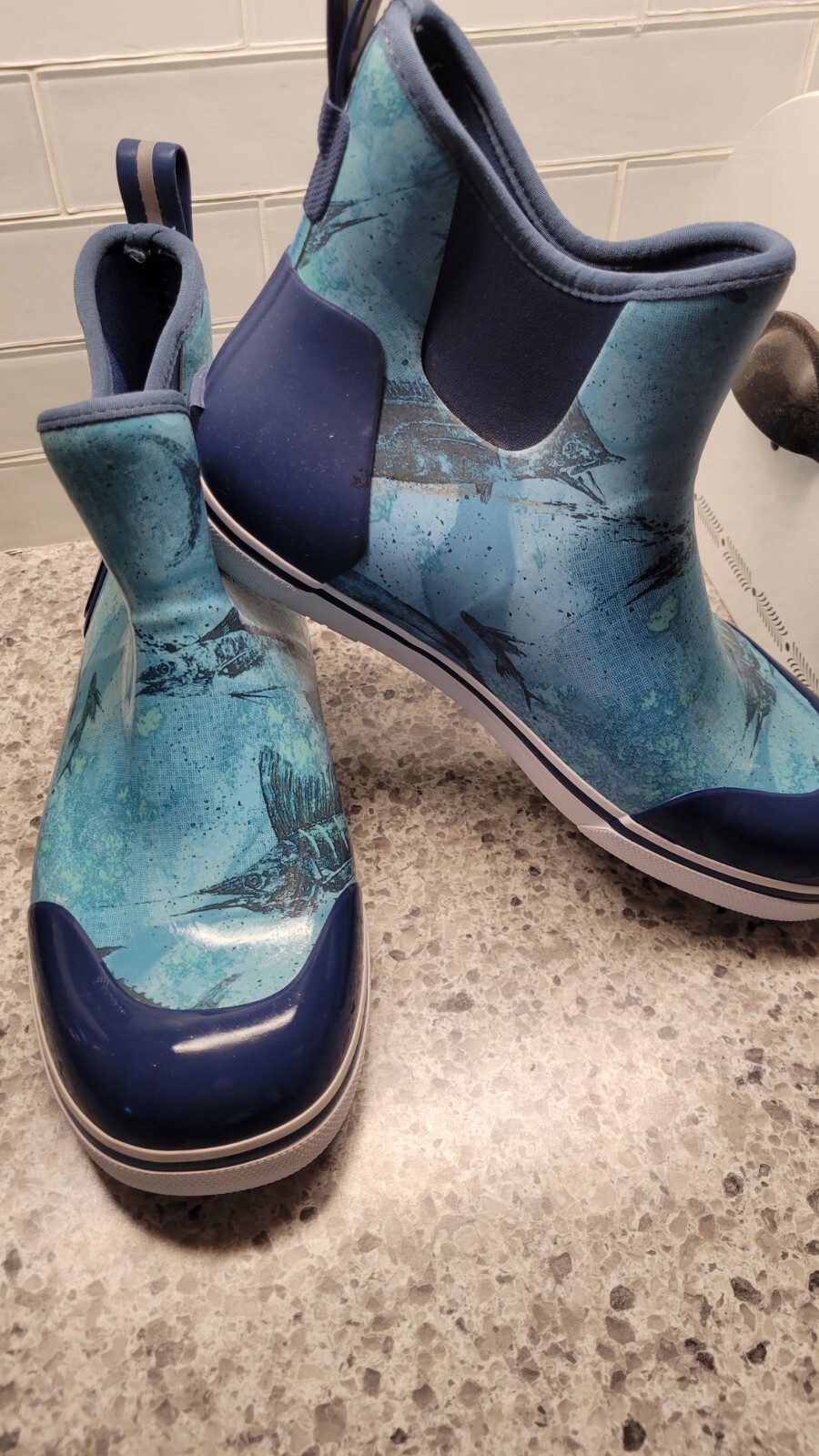 Ankle Deck, Fishing Rubber Women's Boot, Size 9 - Blue