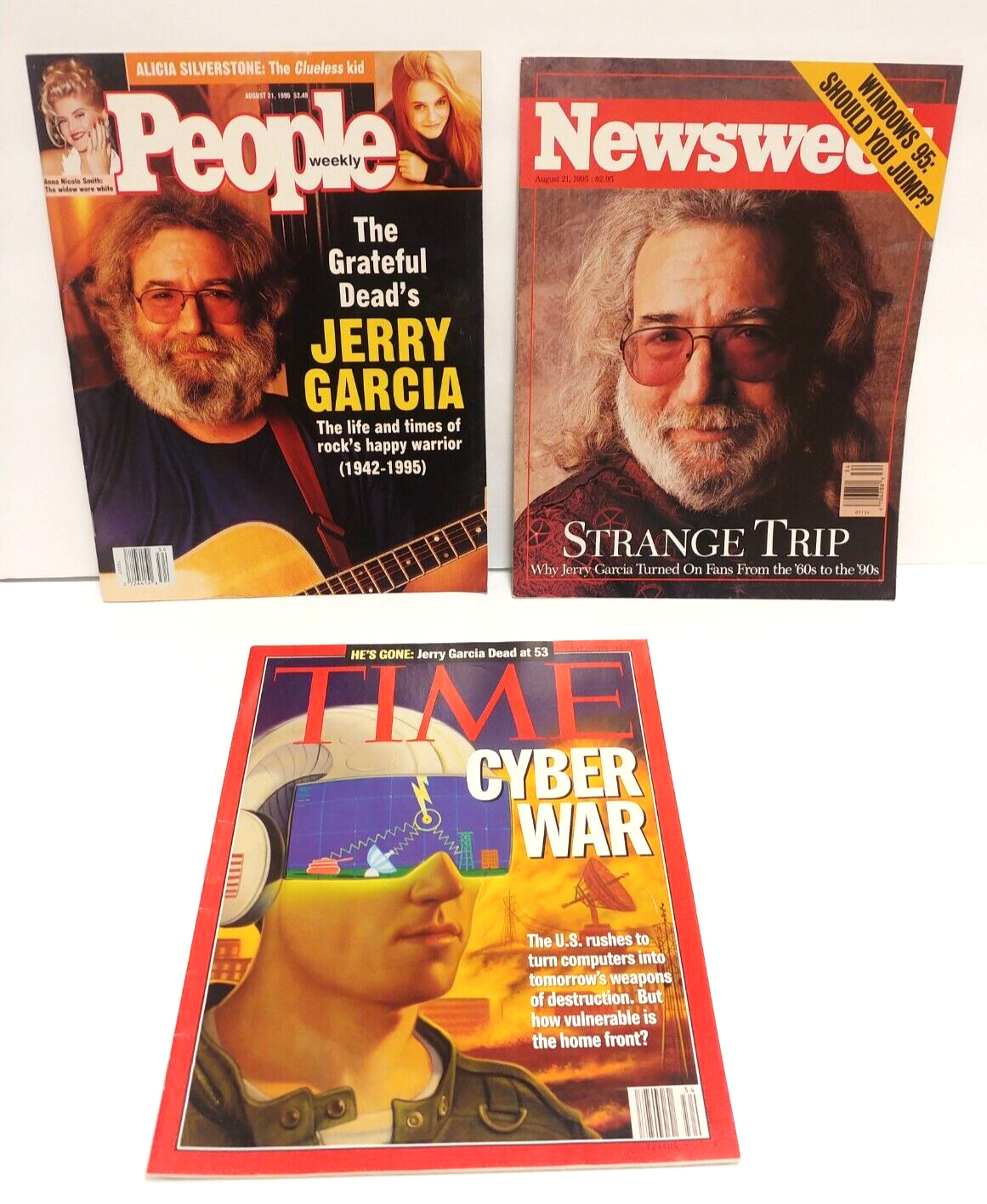 Jerry Garcia Farewell The Grateful Dead Magazines Lot/ Three Death Announcement