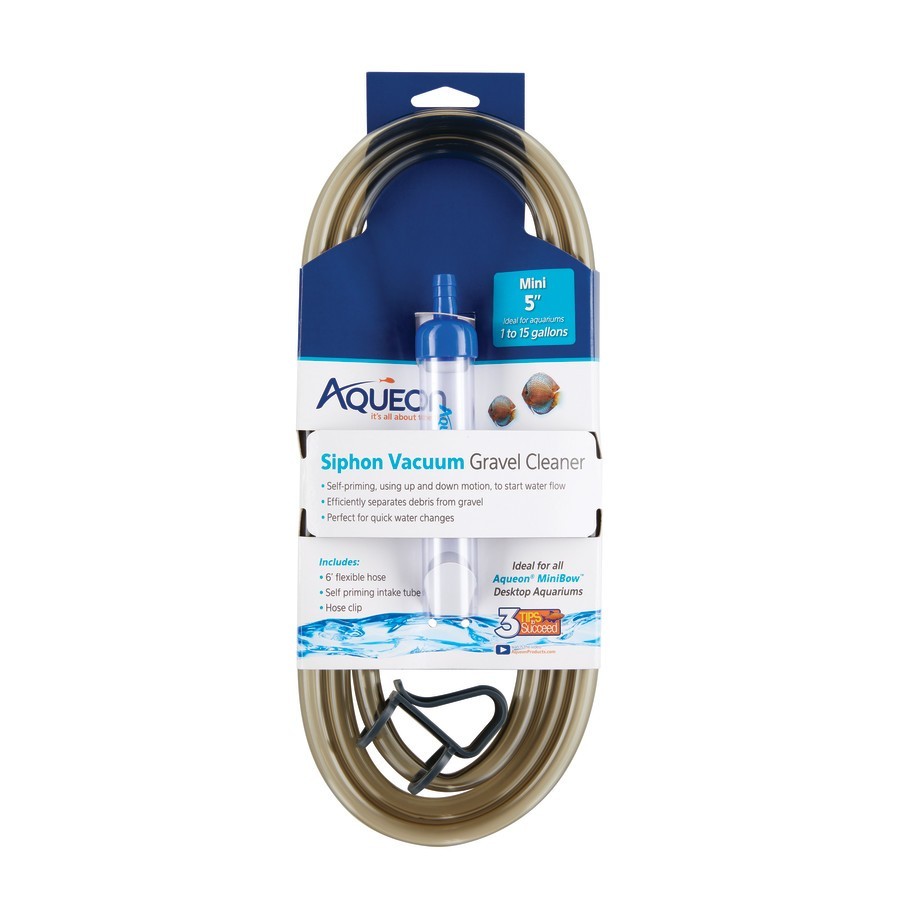 Aqueon Aquarium Siphon Vacuum Gravel Cleaner No Bulb, 1ea/Mini - 5 in