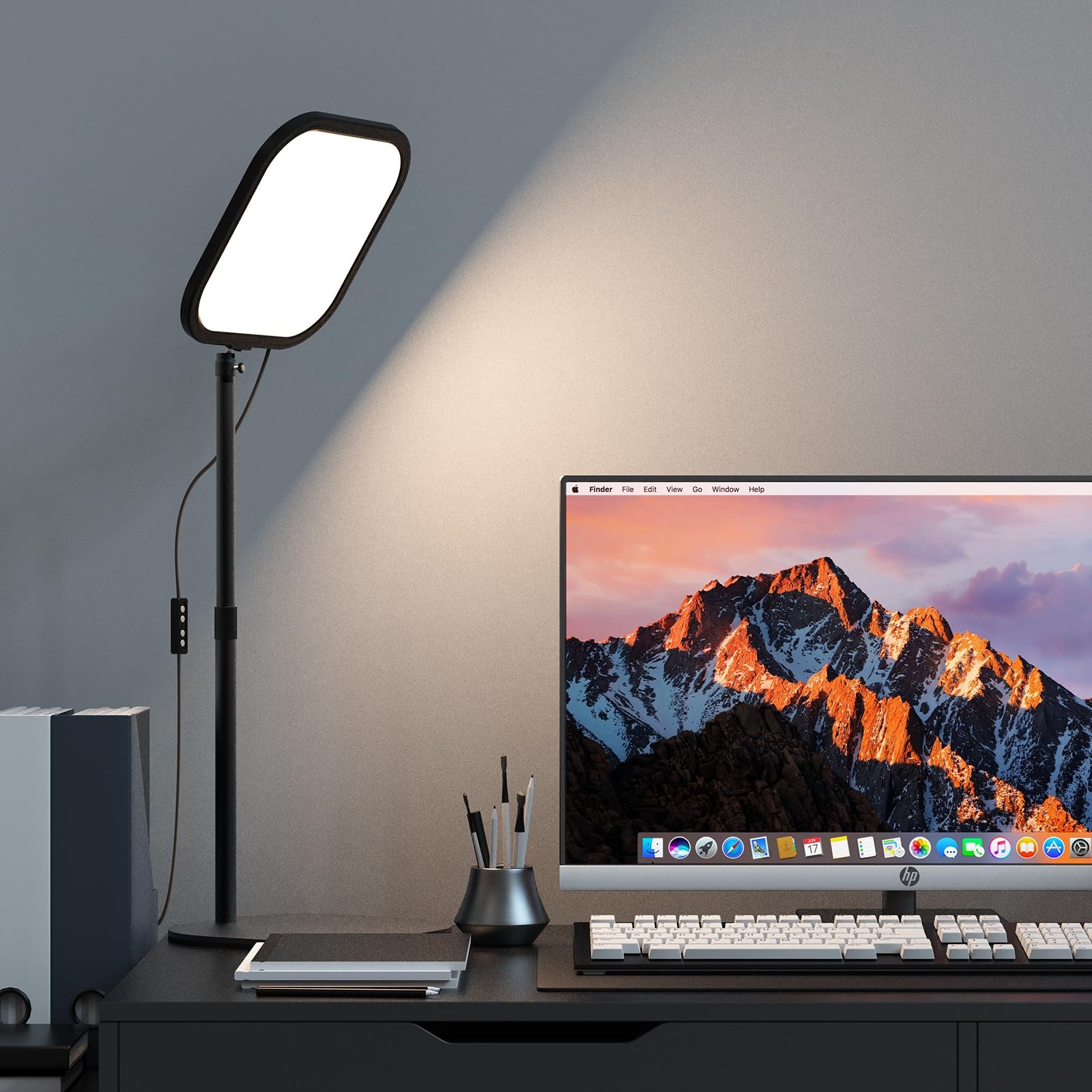 ALTSON 10in Zoom Lighting for Computer, Full-Screen LED Middle, Matte Black