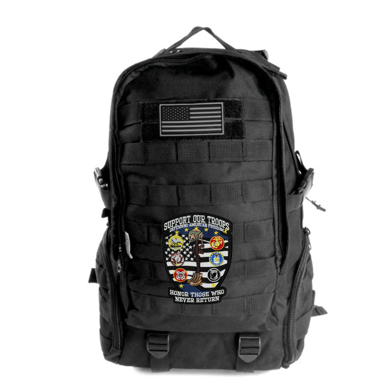 Support Our Troops Patch 5" | US Military Pow Mia | Embroidered Iron On Small