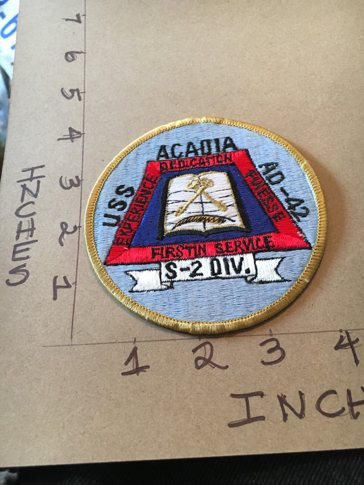 US Navy USS Acadia AD-42 patch 4/22/25 S-2 Div.