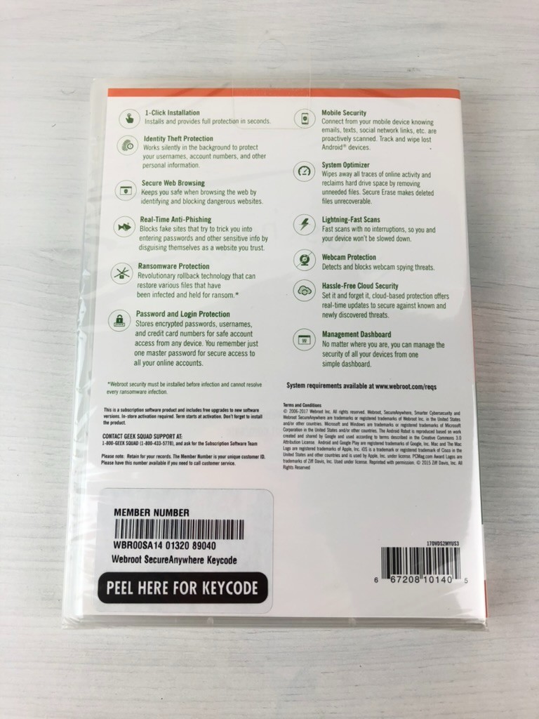 Webroot Secure Anywhere - Internet Security - 3 Devices - PC/Mac - Brand New