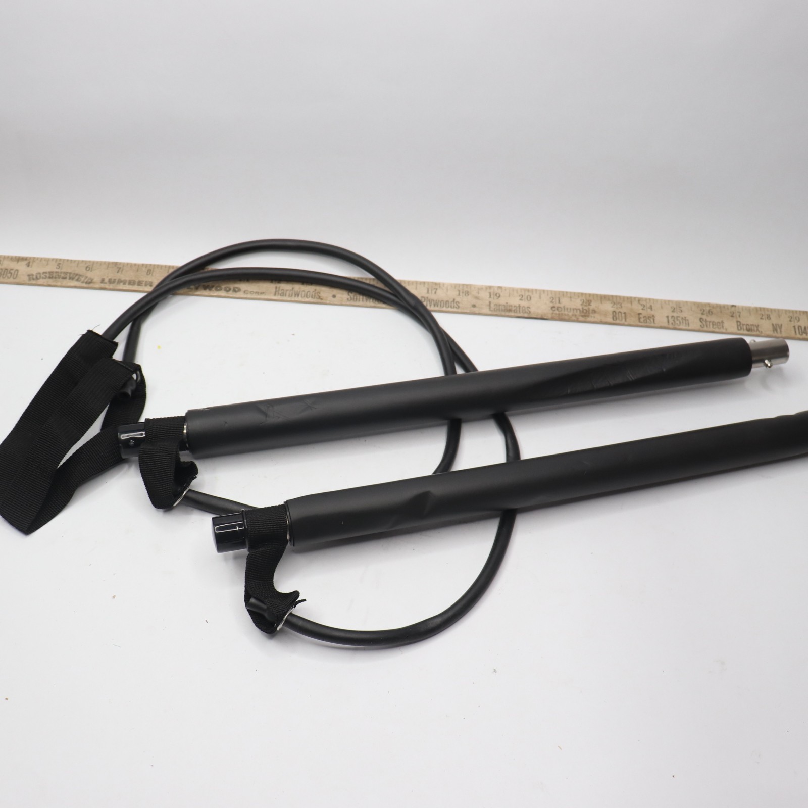 (Pair) Portable Yoga Fitness Rod Muscle Puller Pilates Flexbands Black