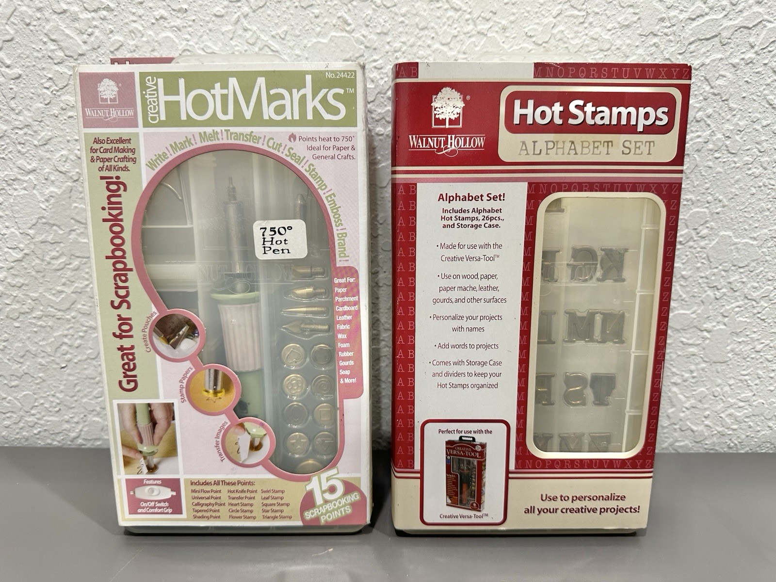 WALNUT HOLLOW Hot Marks 24422 & Hot Stamps Alphabet Set 25830 Scrapbooking