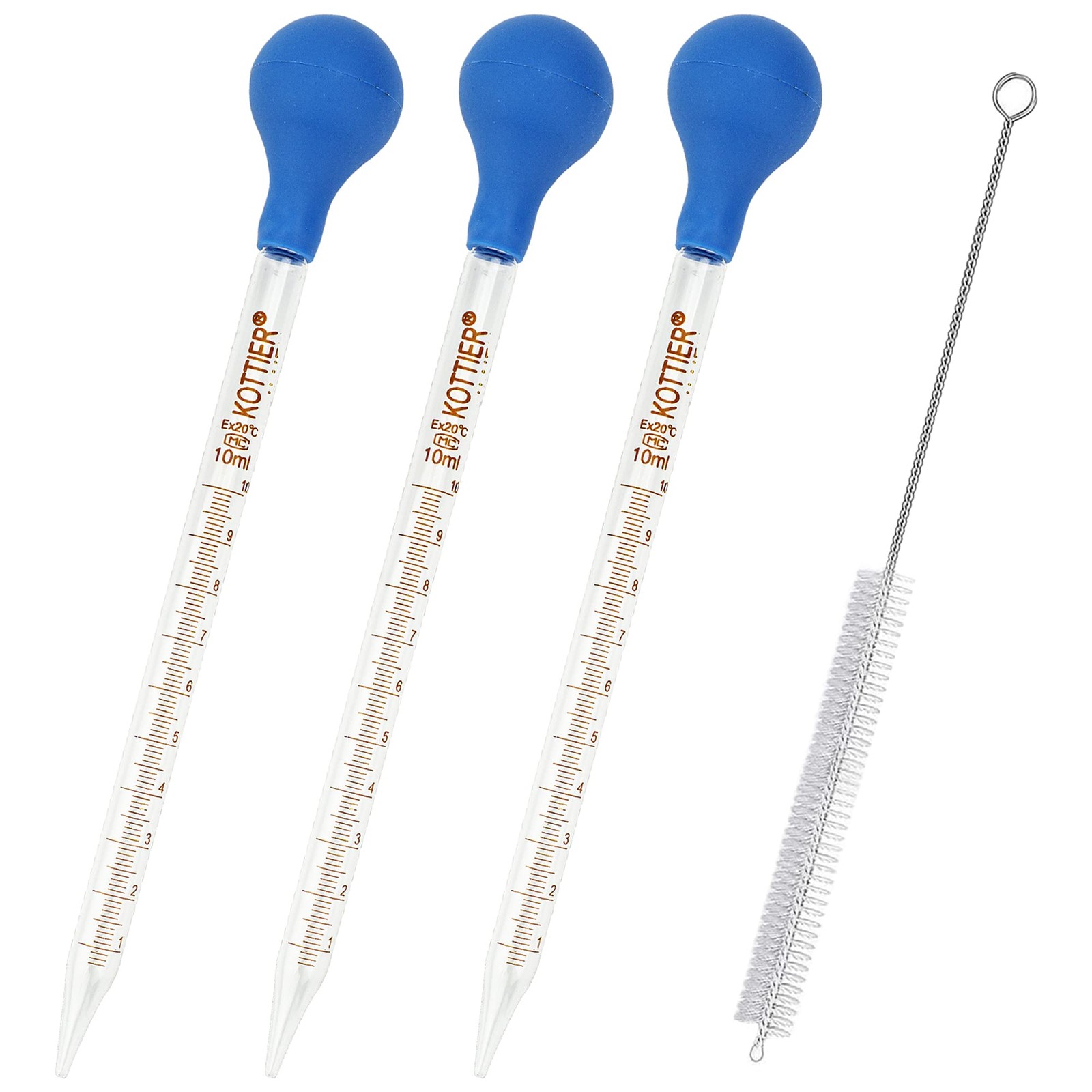 3Pcs Glass Pipettes Dropper, 10ml Graduated Liquid Dropper with Rubber Bulb...