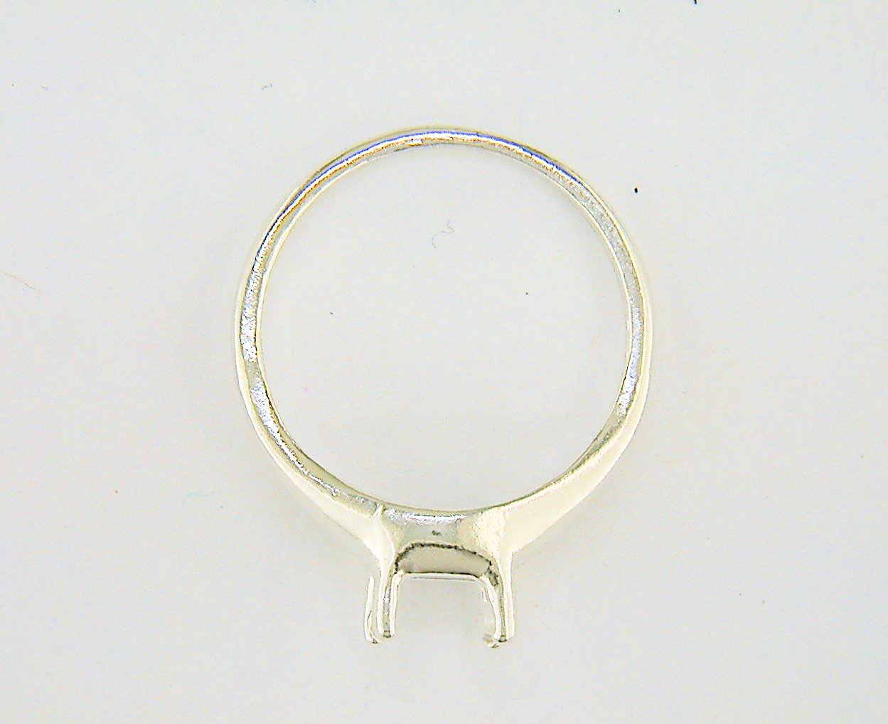 6 x 4 mm Emerald Cut Side Set Dome Ring Setting Sterling Silver