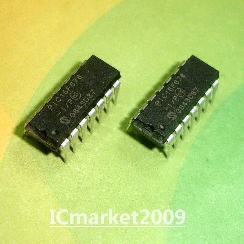 5 PCS PIC16F676-I/P DIP-14 16F676-I/P FLASH-Based 8-Bit CMOS Microcontrollers