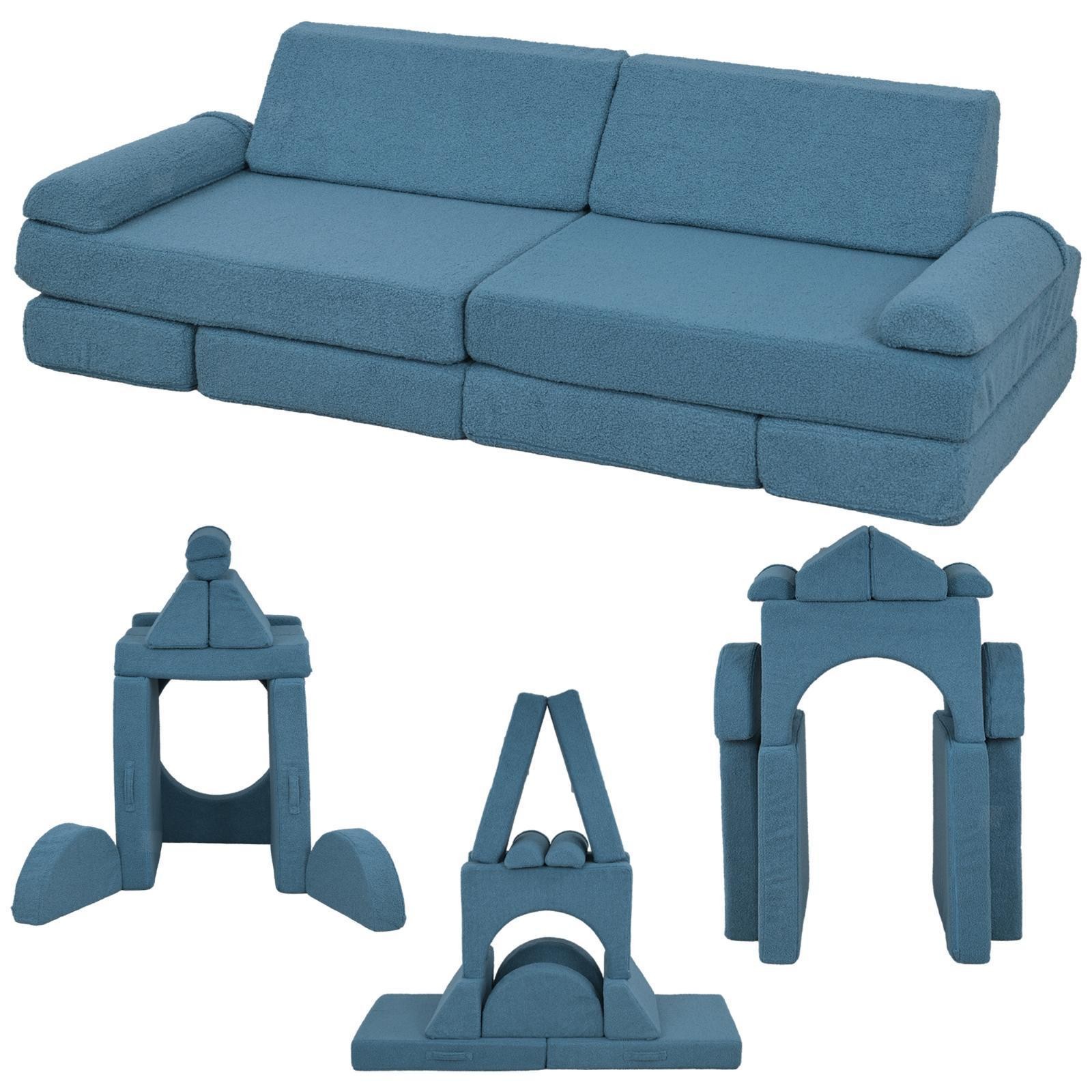 12 Pcs Kids Modular Couch, Toddlers Couch Child Sectional Sofa,