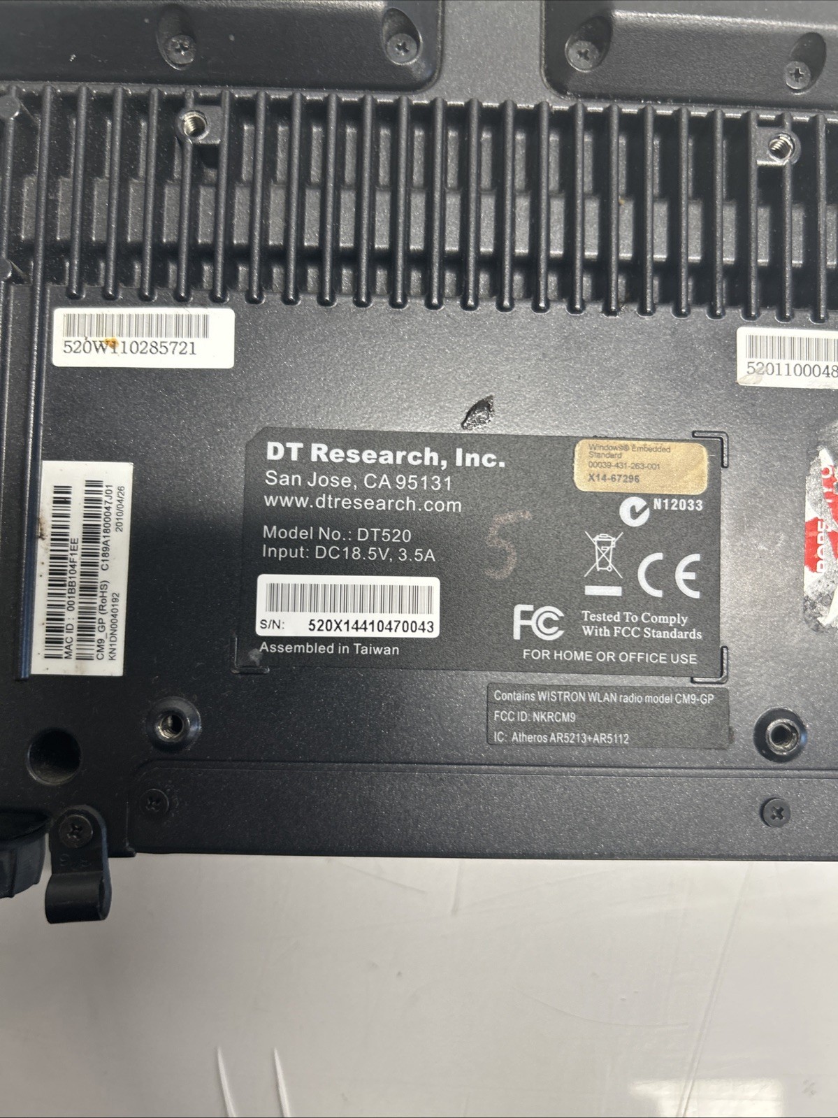 DT Research, Inc. DT520 Tablet N-328s