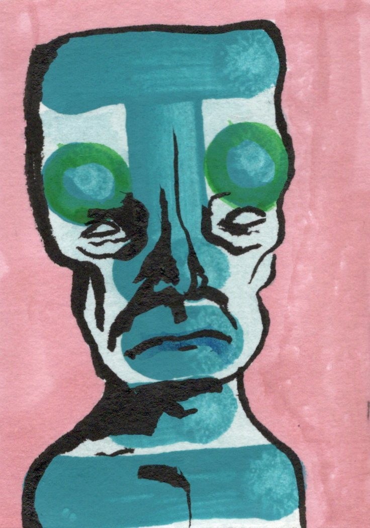 ACEO Original Art - Otondo 2 - Ooak surreal expressionism card by Kiefer Moore