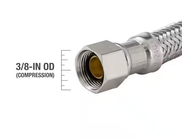 Proline 3/8 in. Compression x 1/2 in. FIP x 20 in. Stainless Steel Faucet Supply