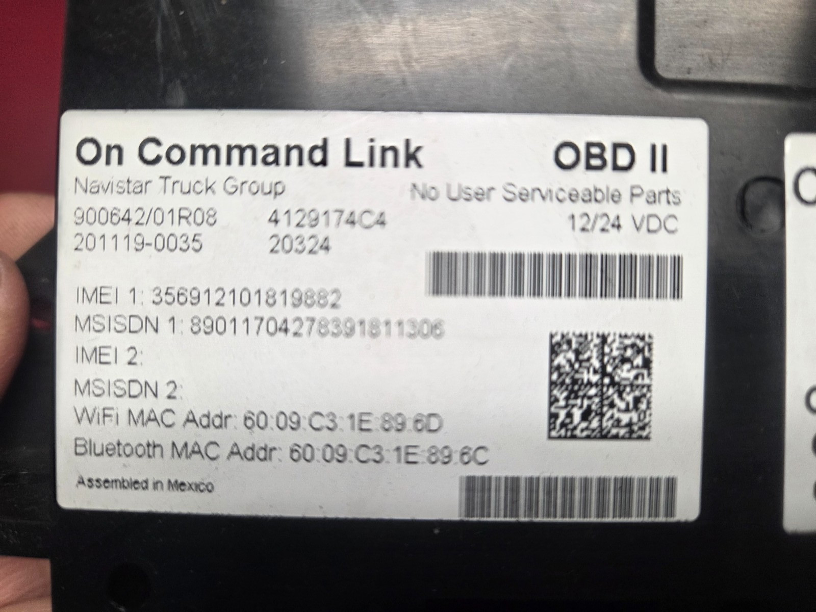 NAVISTAR 4129174C4, Telematic CONTROL Module. ON COMMAND LINK OBD11