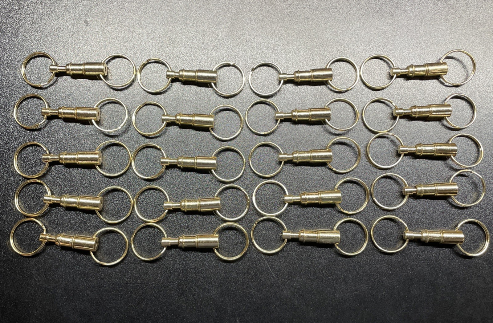 20pc DETACHABLE KEY CHAIN NICKEL PLATED - PULL APART QUICK RELEASE KEY RING