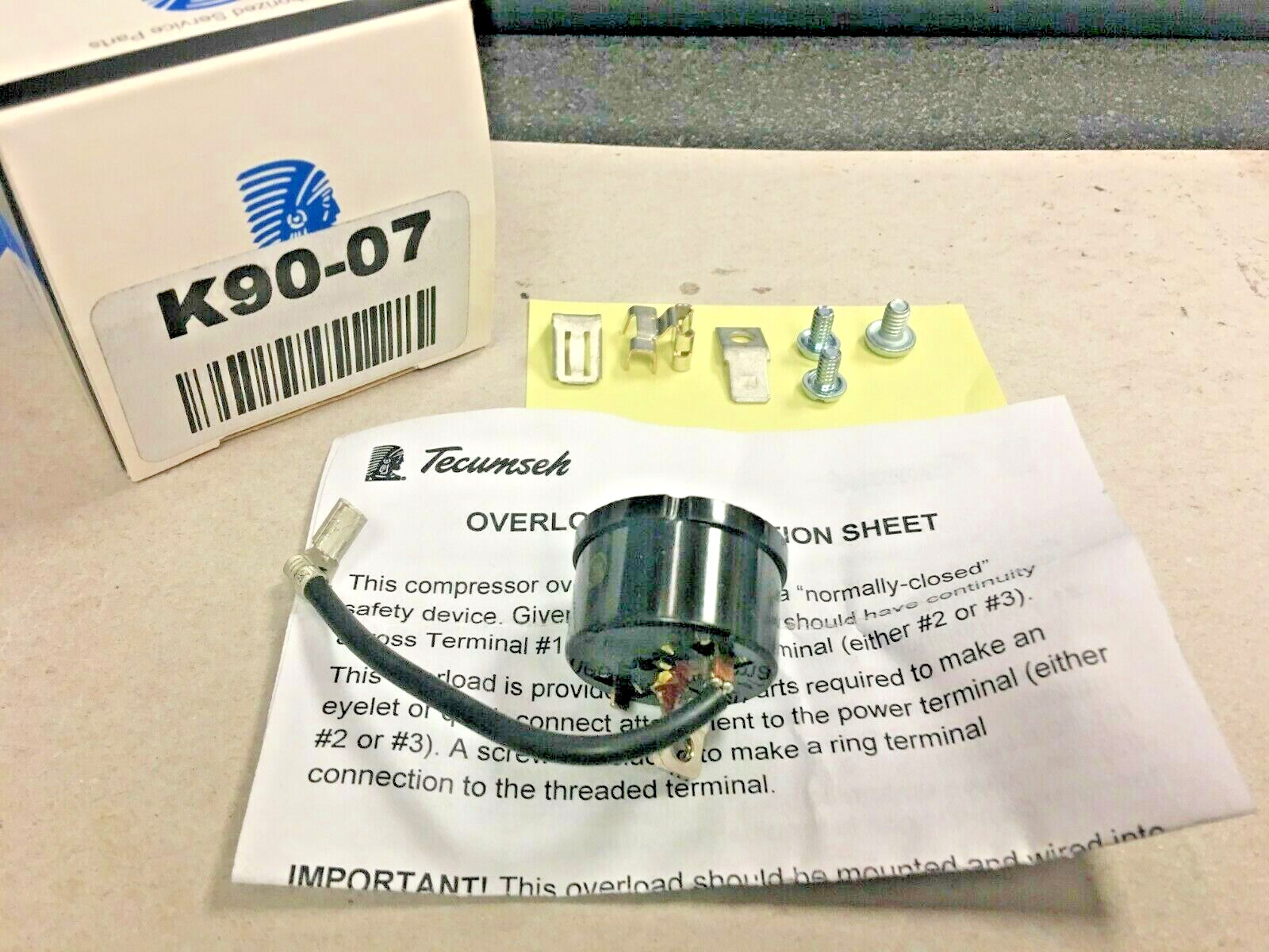 TECUMSEH, Compressor Overload Safety For BM# AE500AT, Model# AEA3414YXA, K90-07