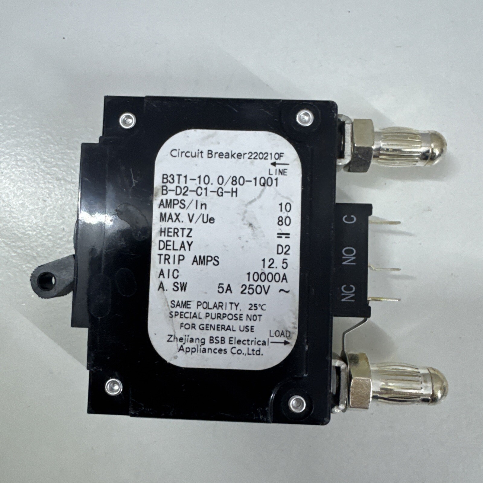 BSA Zhejiang B3T1-10.0/80-1Q01B-D2-C1-G-H Circuit Breaker 1P 10A New