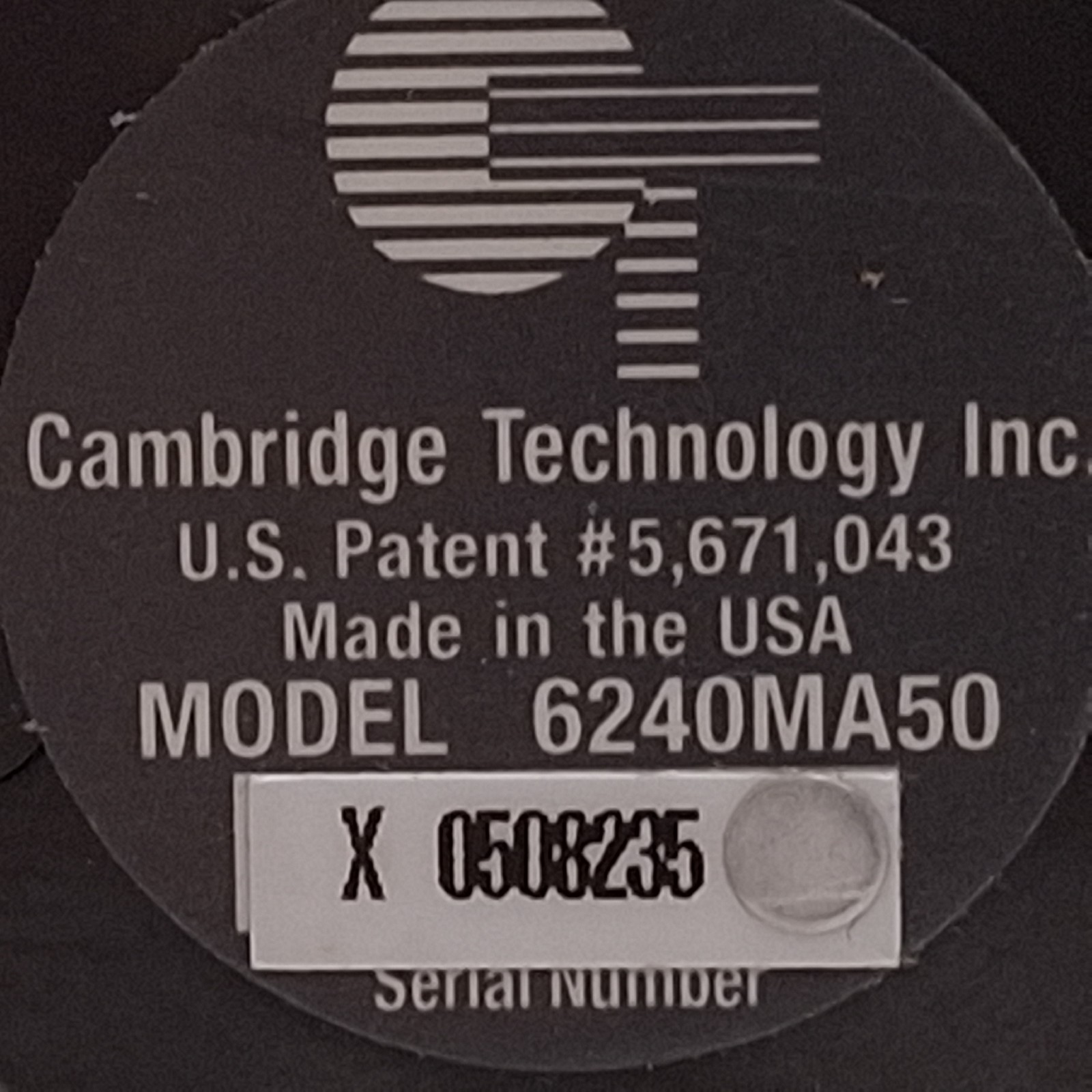 Cambridge Technology Inc 6240MA50 Single Axis Laser Galvanometer Scanner
