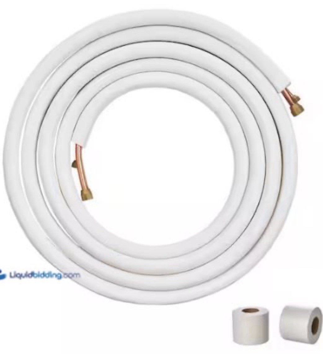 VEVOR 25 ft. Mini Split Line Set 1/4 in. and 3/8 in. O.D Copper Pipes Tubing