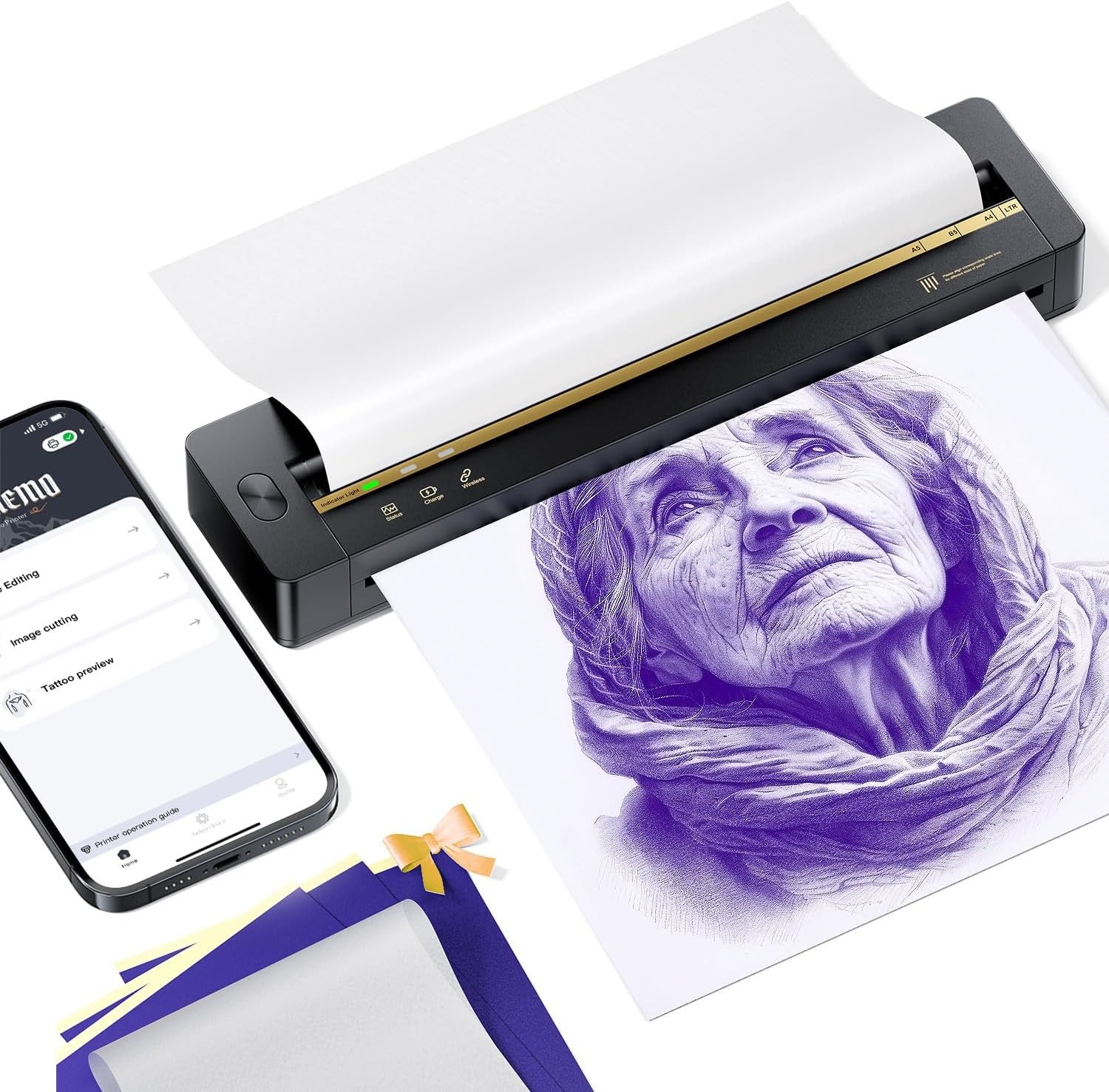 Phomemo Tattoo Stencil Printer Thermal Wireless Tattoo Printer Bluetooth Printer