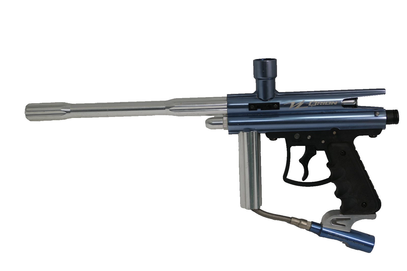 ViewLoader Orion VL Paintball Gun Blue & Chrome 16"L Two Finger Trigger Untested