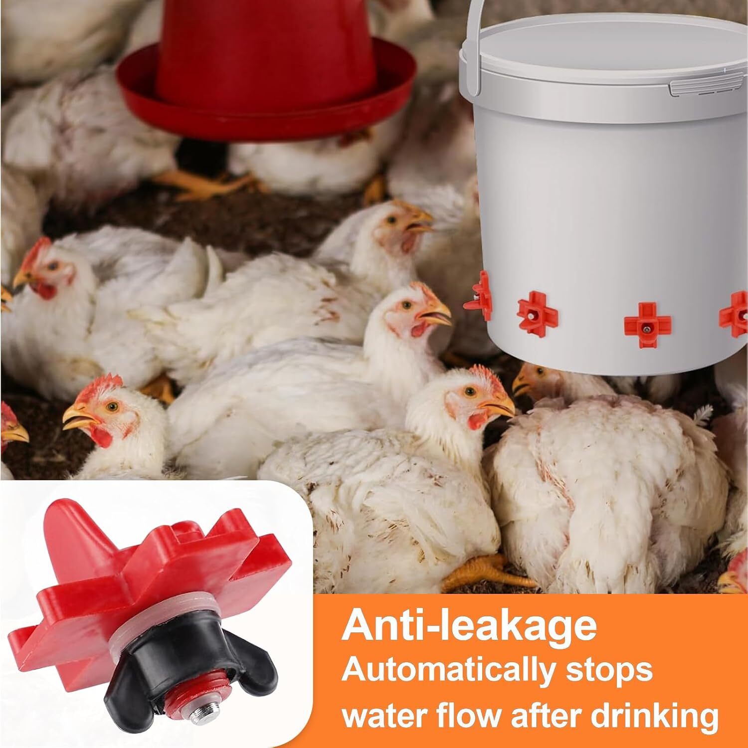 20Pcs Chicken Nipples Automatic Waterer Poultry Drinker Hen Duck Quail Drinking