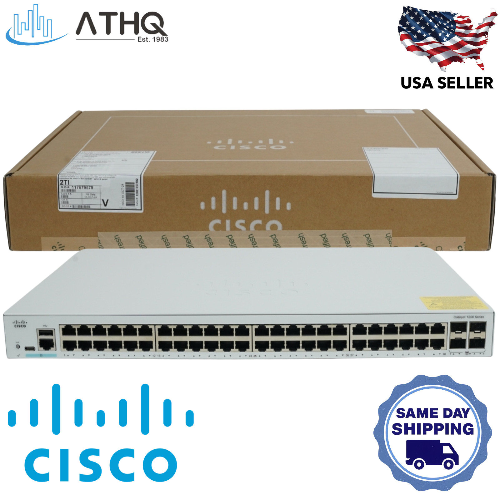 Cisco Catalyst C1200-48T-4X 48-Port GE Smart Switch 4x 10G SFP+ L3 - Refresh