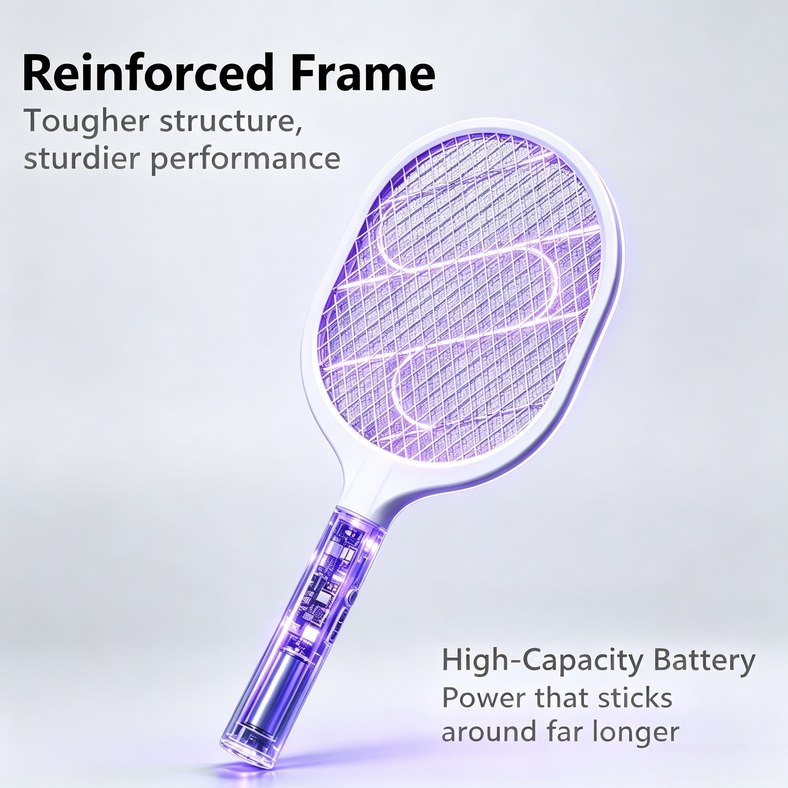 2 In 1 Fly Zapper Purple Mosquito Killer Lamp With 3 Layers  1800mAh Battery