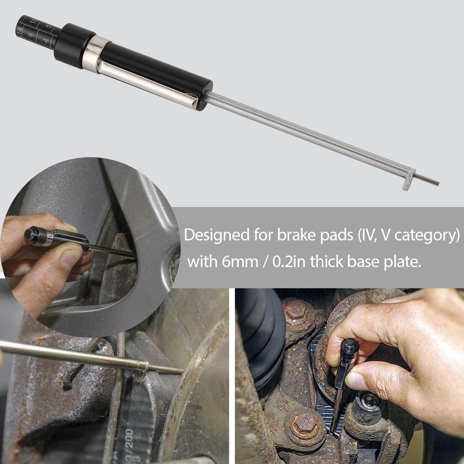 Espusta Brake Pad Thickness Gauge, Measure Tool with Scale for...