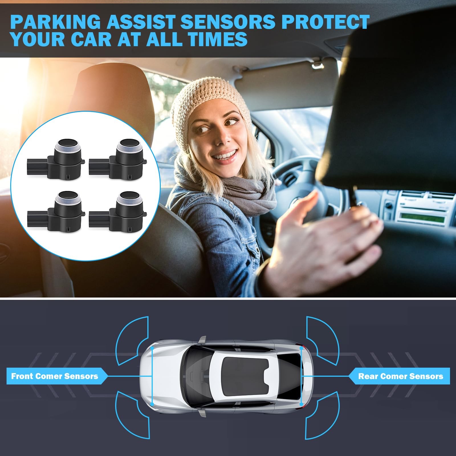 4 Pcs Pdc Parking Assist Sensor - Compatible with Dodge Journey, Durango, Ram 15