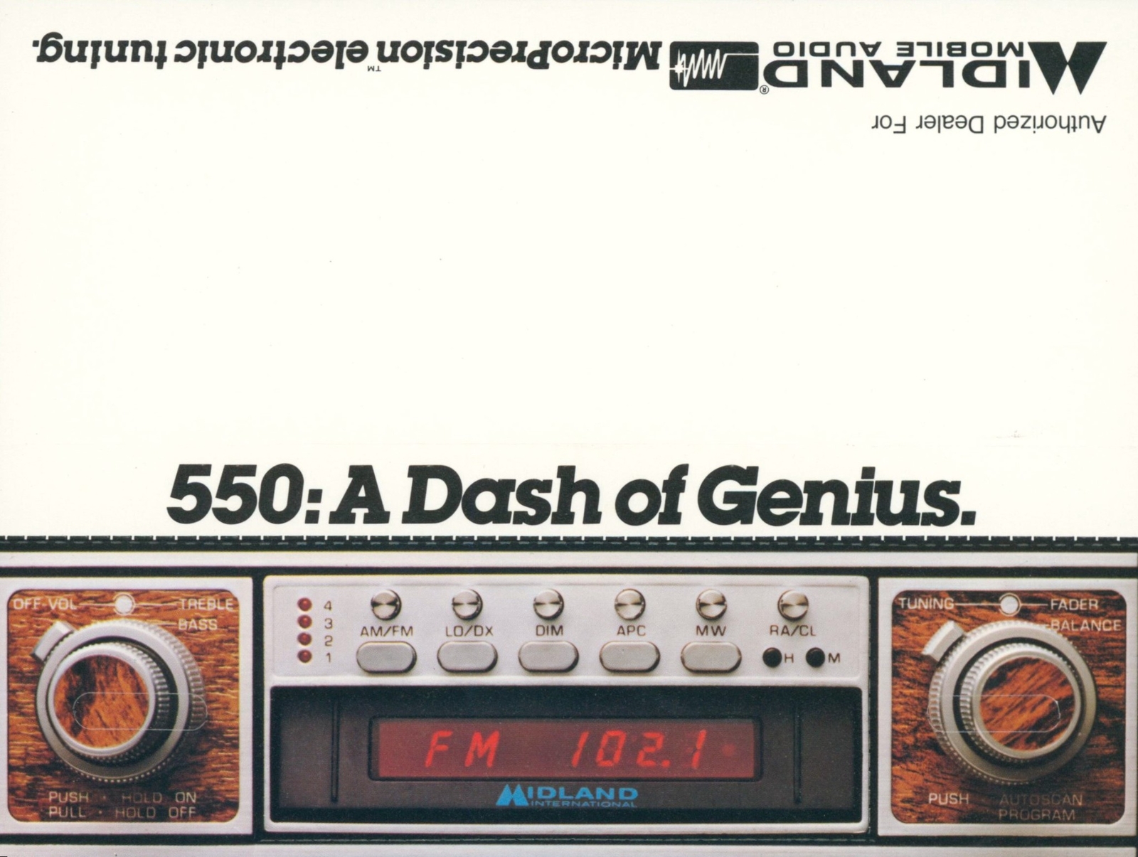 c1978 Midland Mobile Audio 67-550 8 Track Dealer Glossy Brochure Faceplace Guide