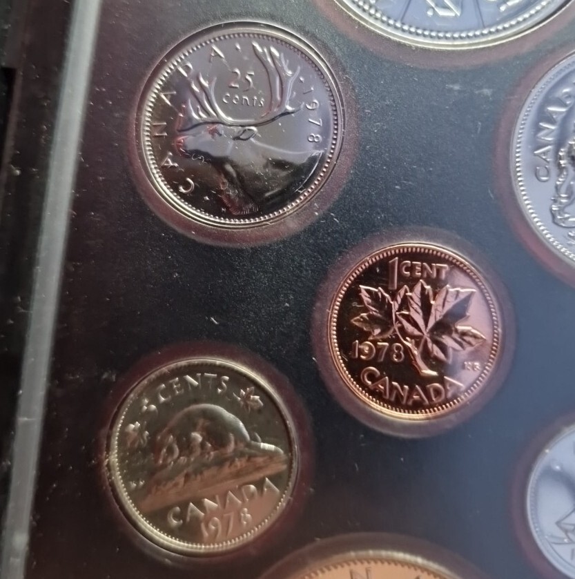 1 Cent - 1 Dollar Silver 1978 Excellent Condition Coins Set Canada 🇨🇦