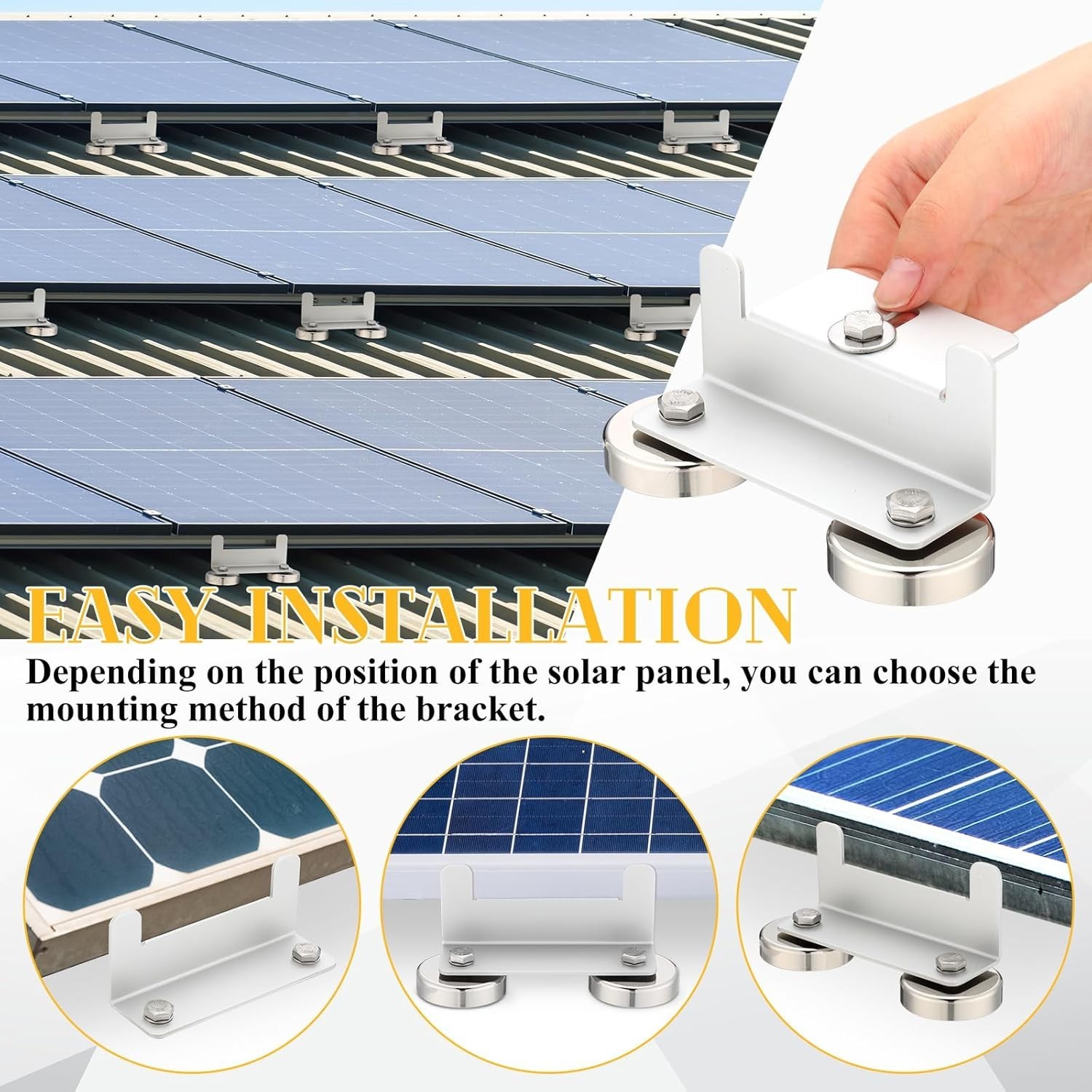 4 Pack 1200 Lbs No Drill Magnetic Solar Panel Mount Bracket Solar Panel Mountin