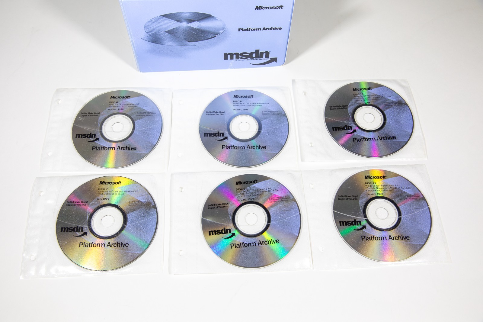 MSDN Microsoft Developer Network Network Platform Archive: 1996-1998 | 20 CDs
