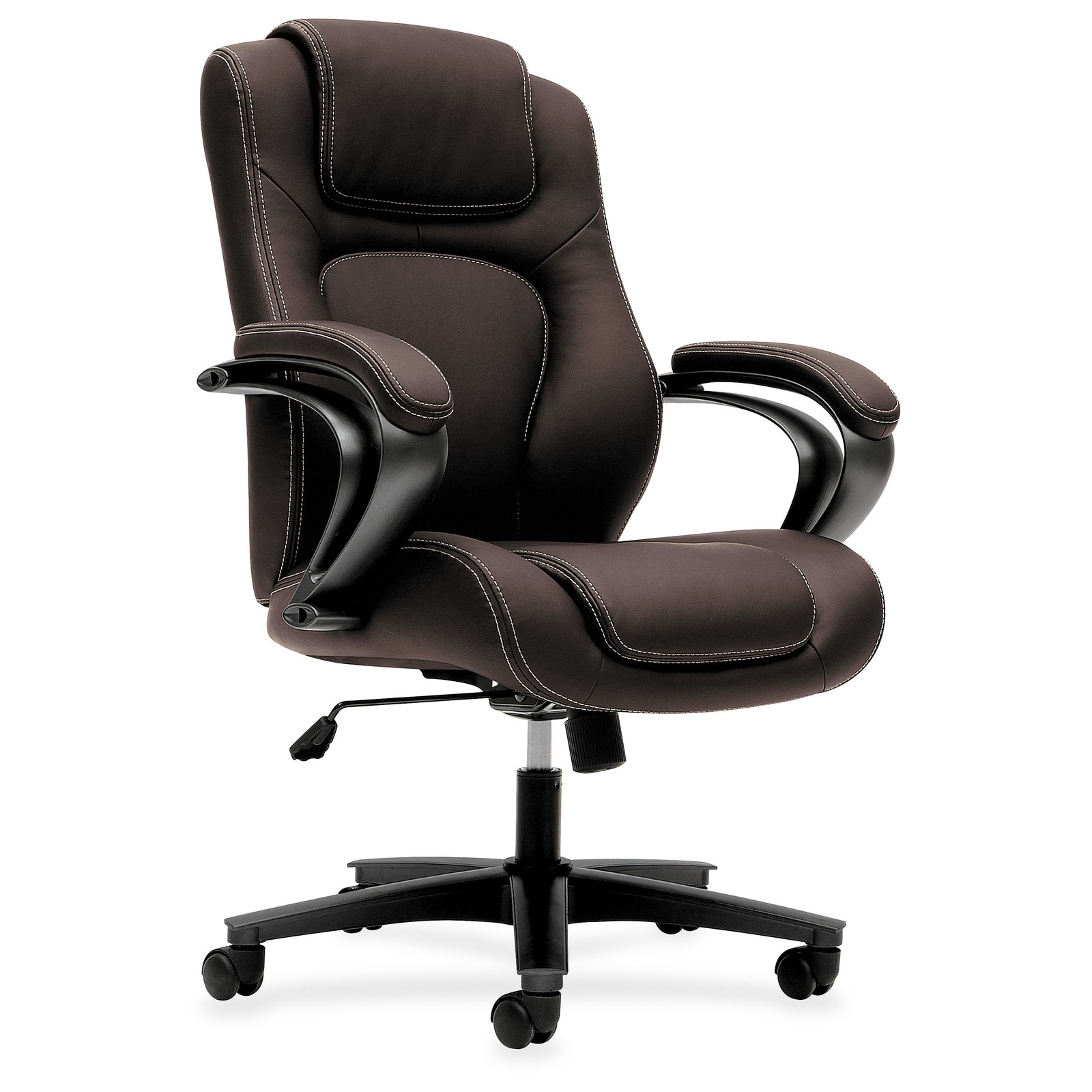 Basyx VL402EN45 Executive High-back Chair Brown 5-star Base