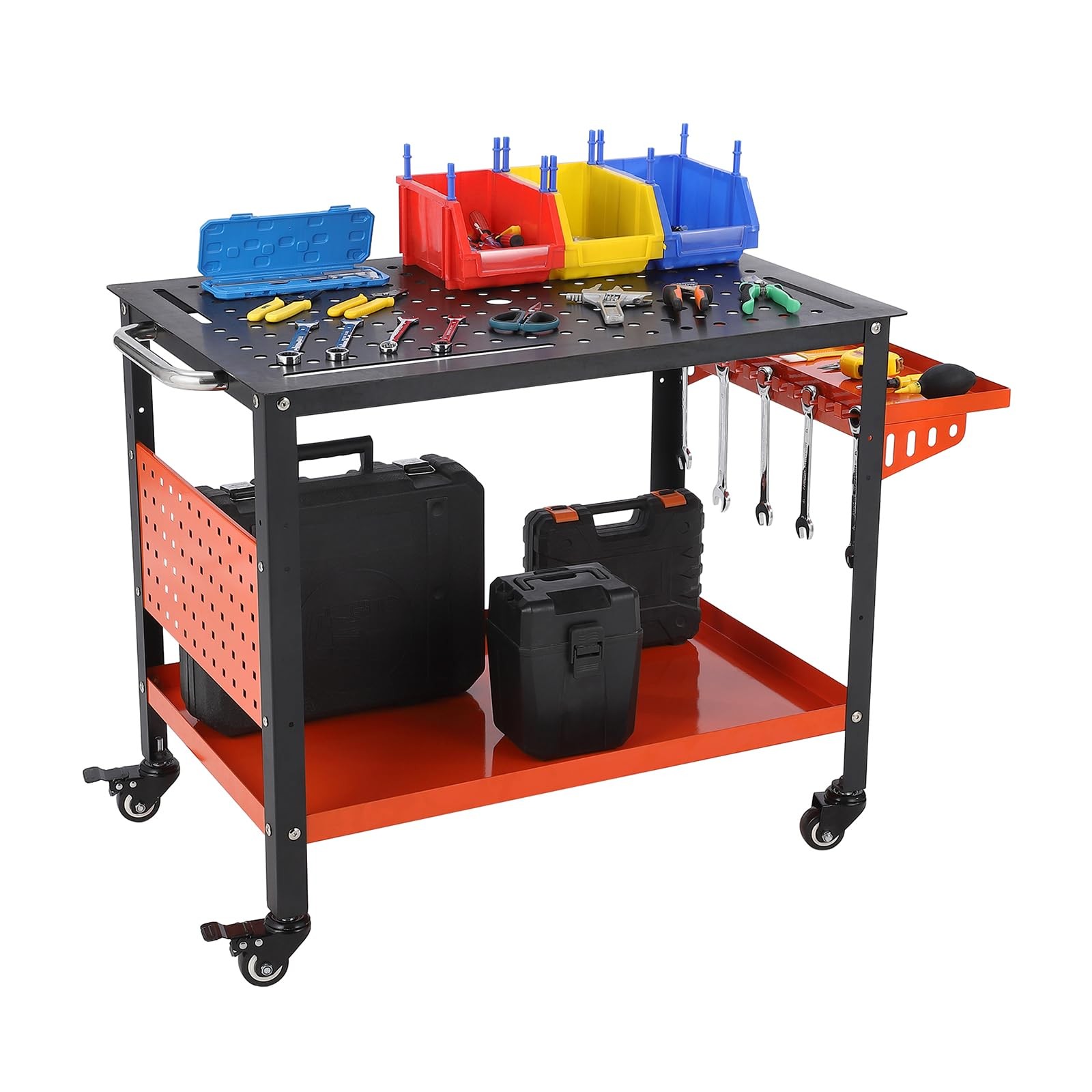 Portable Welding Table ,36"x24" Heavy Duty Welding Workbench Table with Wheels