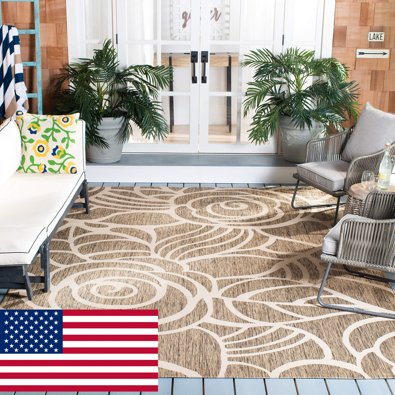 Safavieh Courtyard Collection Accent Rug - 27 X 5 Coffee Sand Non-Shedding Easy