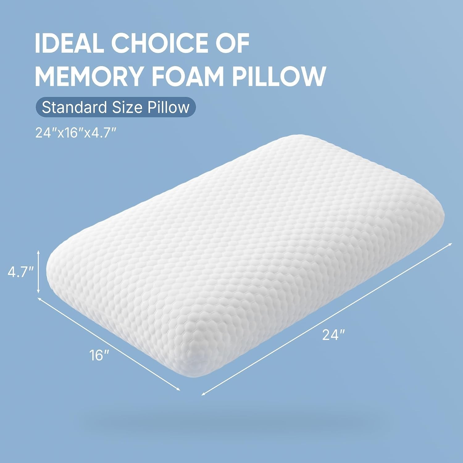 Cooling Memory Foam Pillow with Pillowcase - Neck Support for Side Sleepers