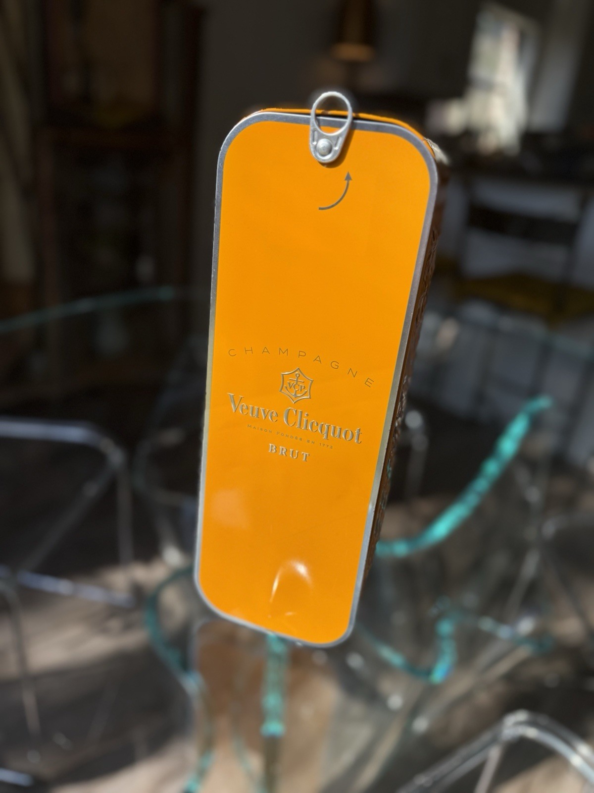 Veuve Clicquot Champagne Ponsardin Sardine Can Tin Gift Box RARE Limited Edition
