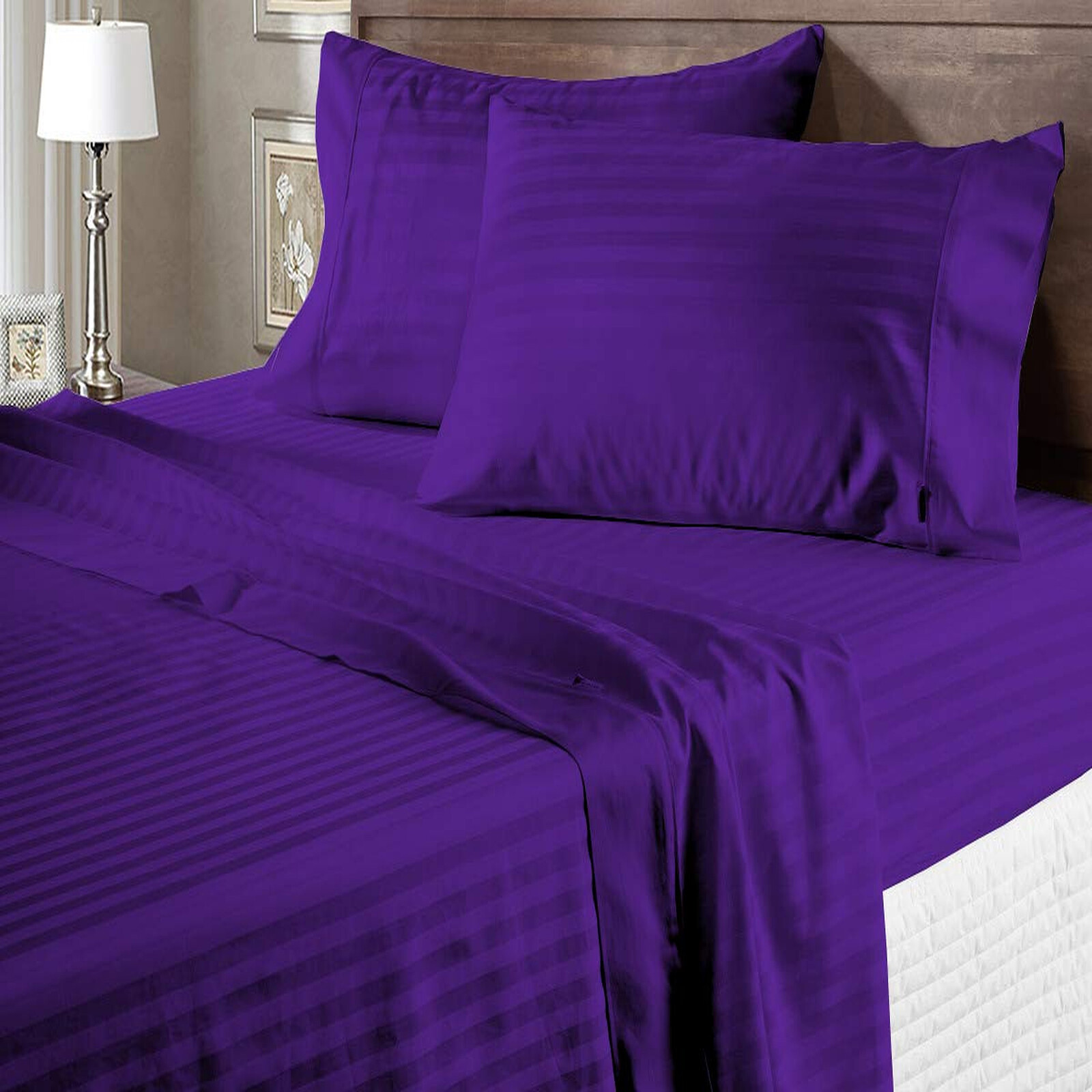 Premium Bedding Collection 1200 Thread Count Egyptian Cotton Select Item-Purple