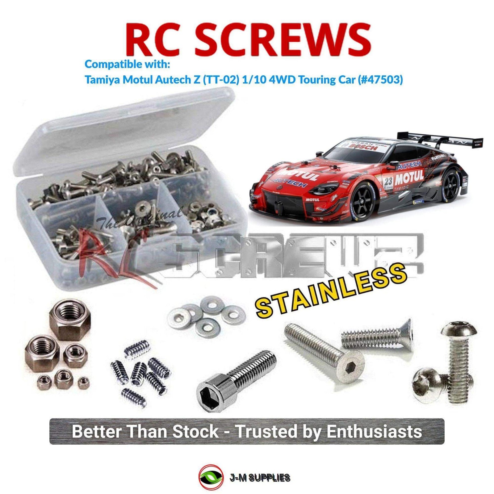 RCScrewZ Stainless Screw Kit tam276 for Tamiya Motul Autech Z TT-02 47503 | SET