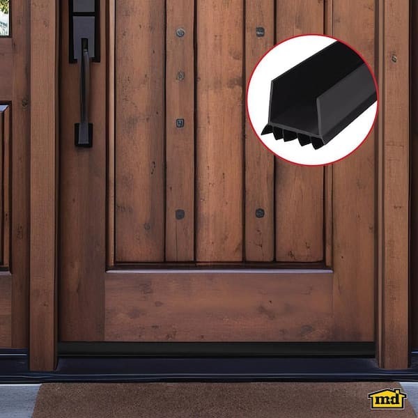 36 in VINYL U-Shaped Door Bottom WEATHER SEAL Sweep Black NEW