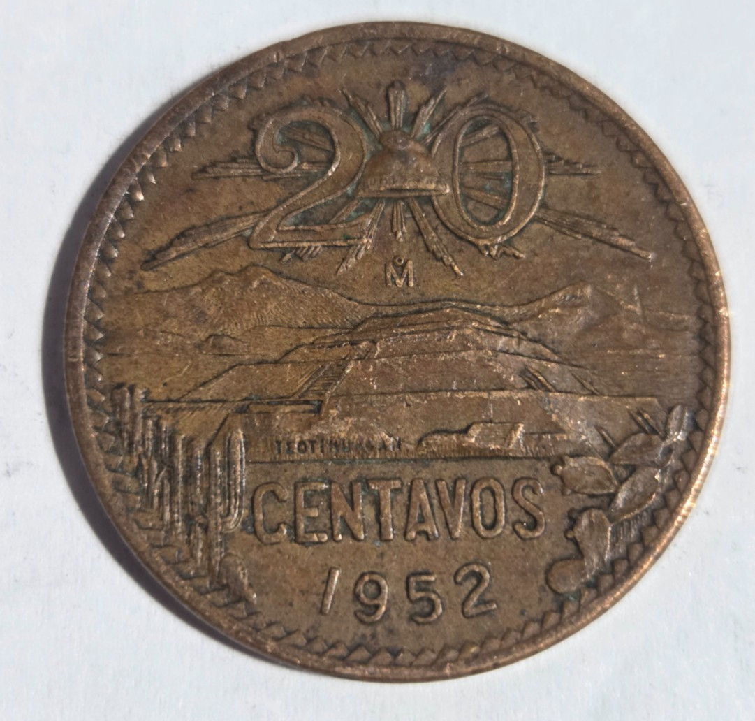 1952 Mexico 20 Centavos KM-439