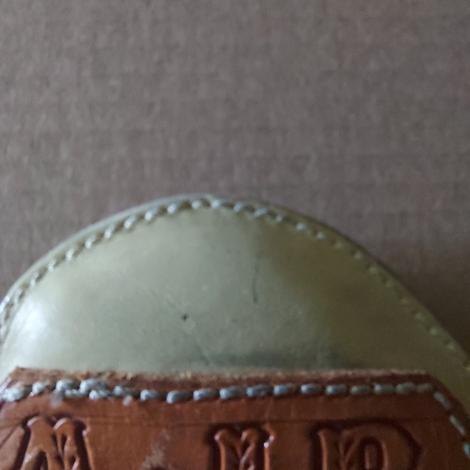 Initial Initials A J B Leather Office Paper Weight Desk Western Cowboy Style