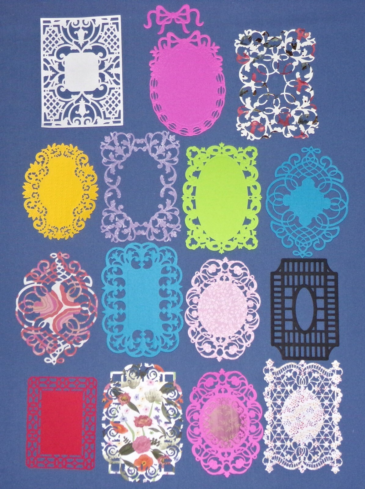 Frame Solids to Prints Die Cuts Handmade 15pcs Assorted Designs Free Shipping
