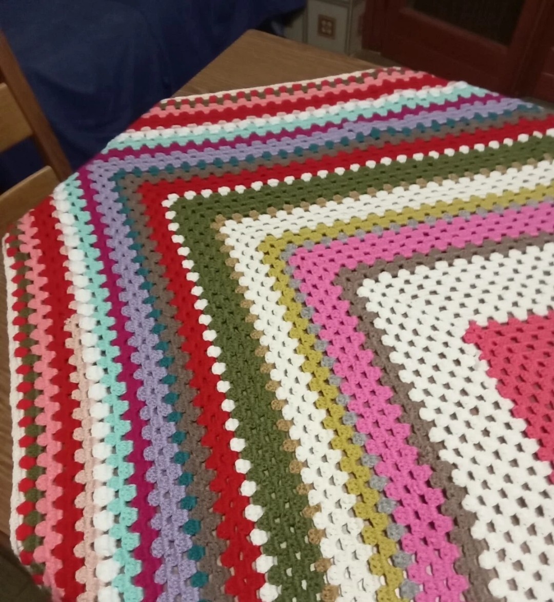 Granny Square Handmade Blanket - 130x130cm