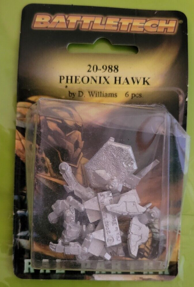 Battletech Pheonix Hawk Ral Partha NIB 2001 Pewter 20-988