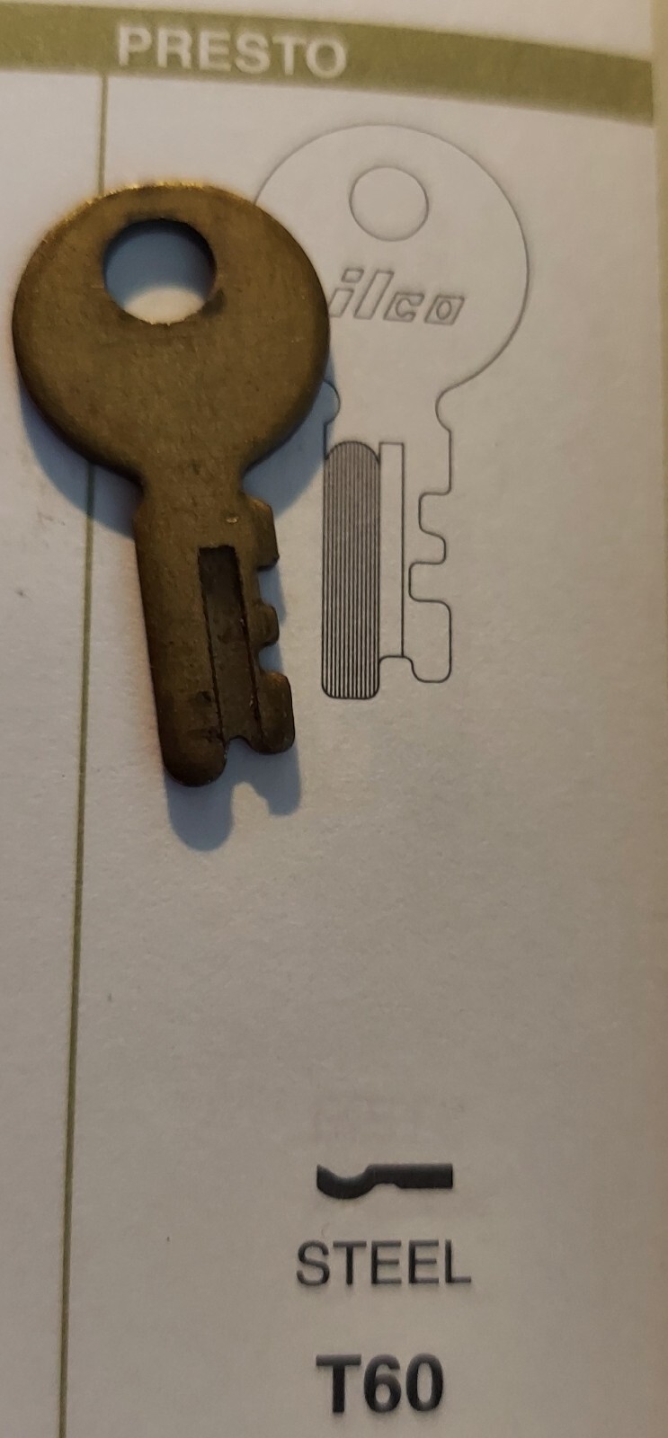 Presto T60 Steel Fitted Key