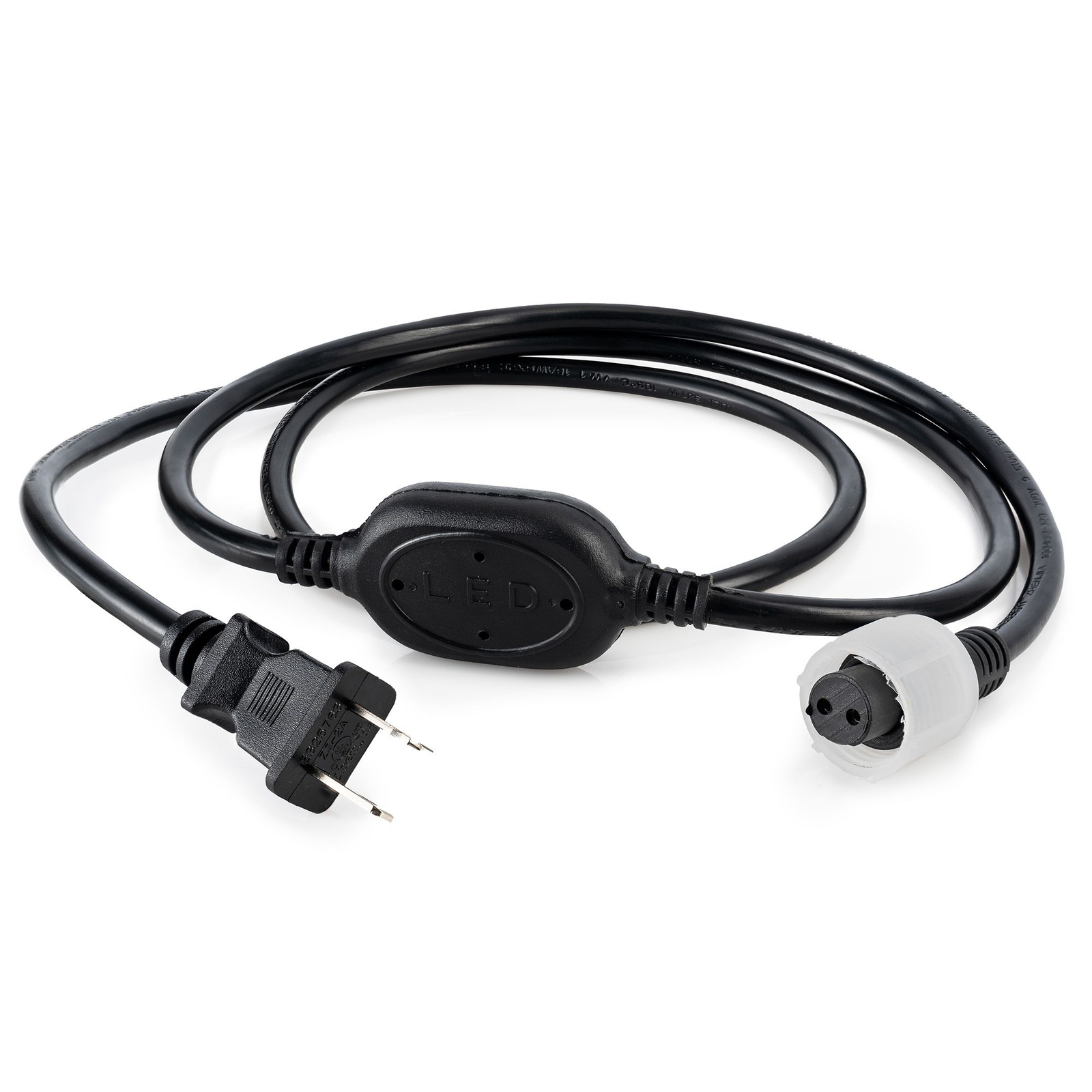 5ft LED Rope Power Cord w/Connection Cap for 3/8" 2 Wire LED Rope Lights 1pk-5pk