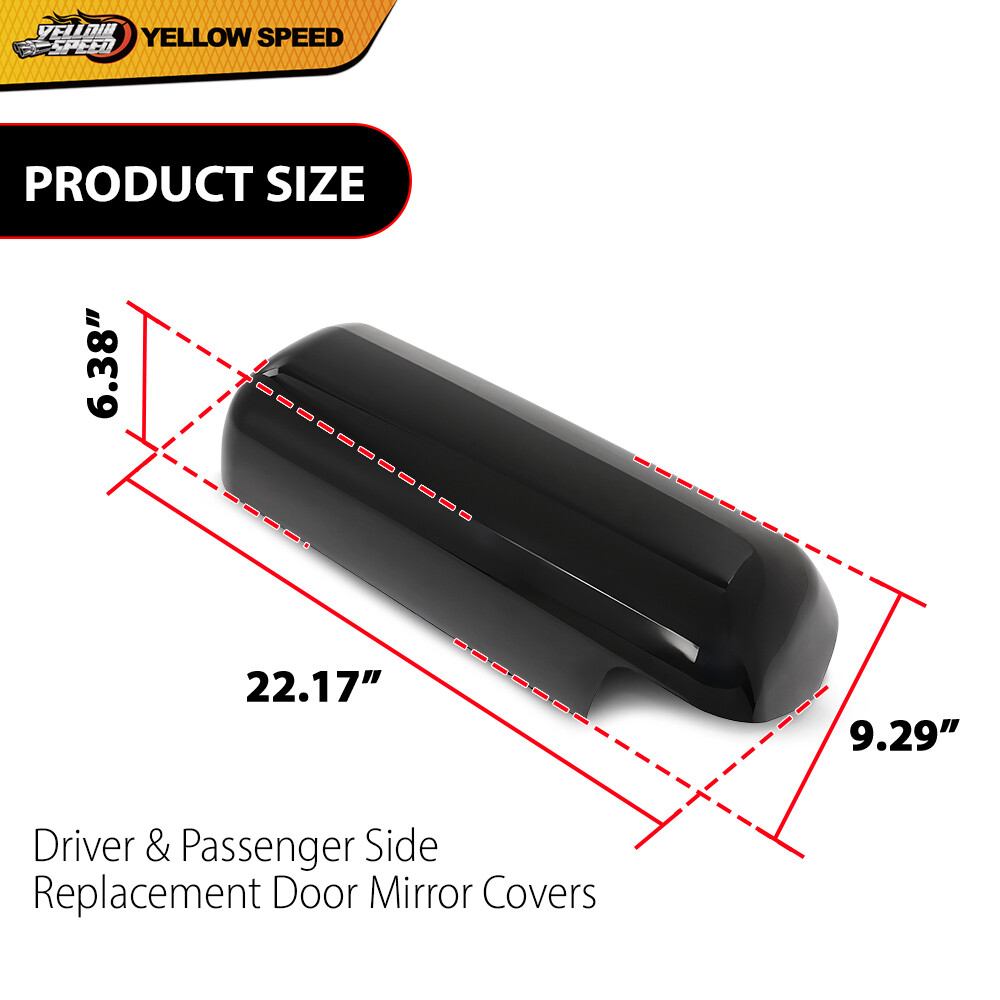 Fit For Peterbilt 579 Replacement Door Mirror Covers Black Driver&Passenger Side