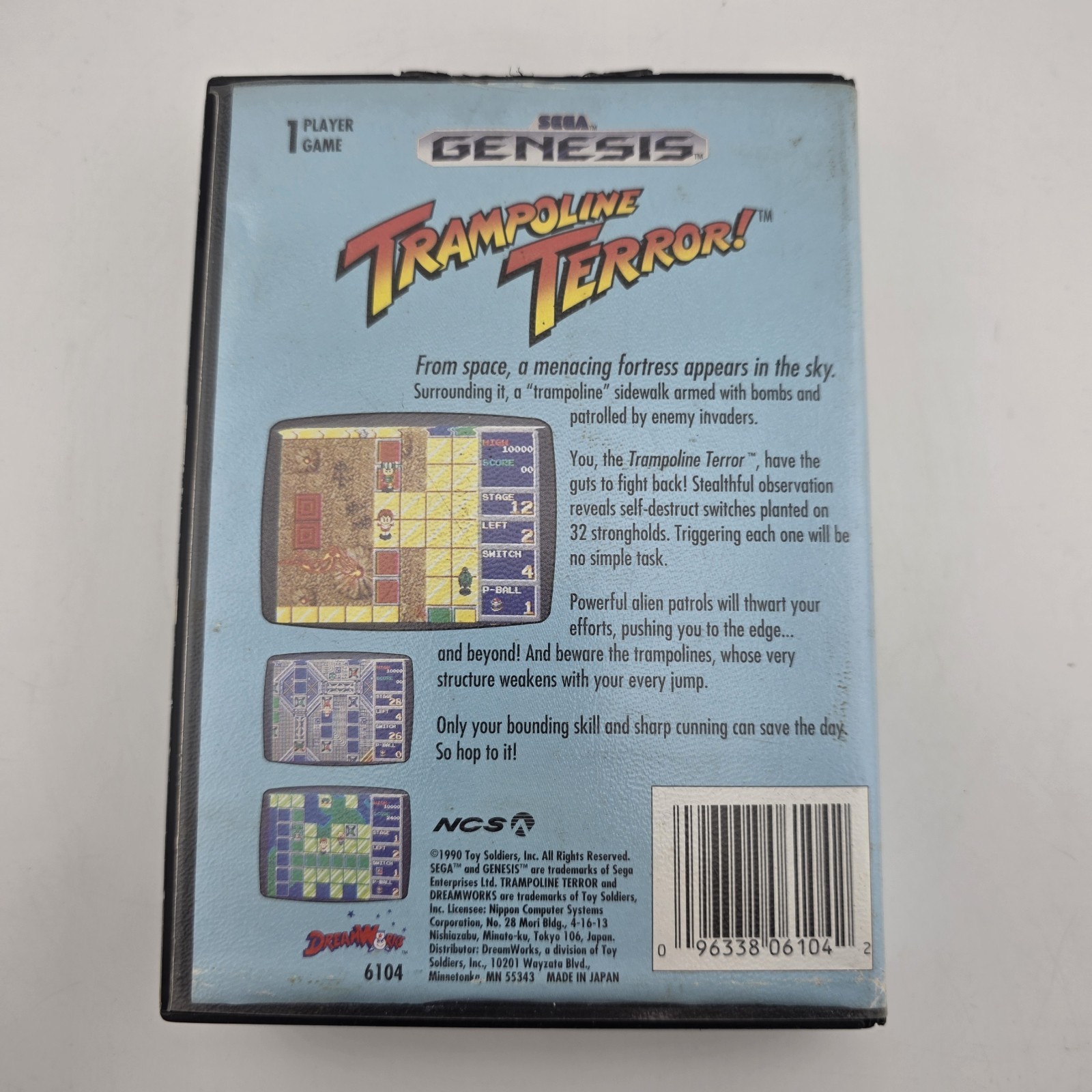 Trampoline Terror - Case Only - Sega Genesis - Authentic (No Game)